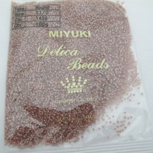 100 GRS MIYUKI DELICA 11/0 DB1459 silver lined shell opal