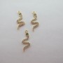 10 Snake rhinestone pendants 18x7mm