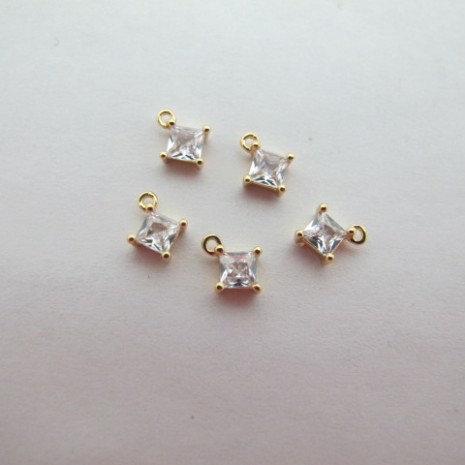 10 Pendentifs strass Losange 7x5mm