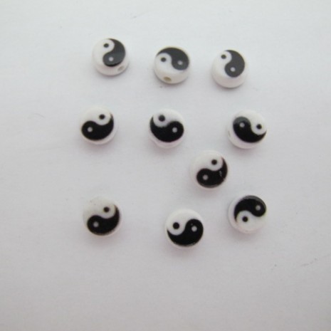 perles Ying&Yang en plastique 500g