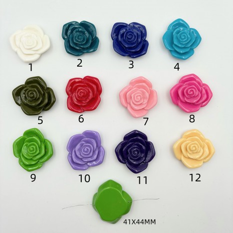 10 pcs Perles roses 41x44mm en acryliques