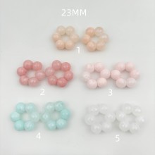 50 Pcs Perles Fleurs 23mm Acryliques
