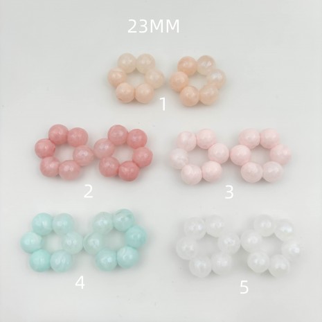 50 Pcs Perles Fleurs 23mm Acryliques