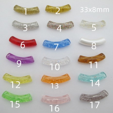 50 Pcs Perles Tubes 8x32mm Acryliques