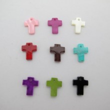 50 Mother of Pearl Cross Sequins 12x11mm