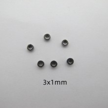 50 pcs Perles rondelles 3mm acier inoxydable