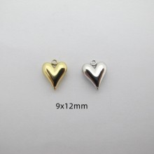 2 pcs Pendentifs coeur En Acier Inoxydable