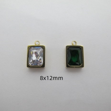 2 pcs Pendentifs strasse Zirconium En Acier Inoxydable