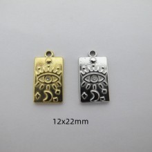 2 pcs Glass strass pendants Stainless Steel