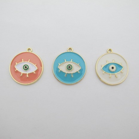 10 Pendants round eye 25x28mm