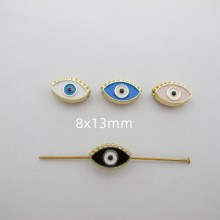 20 pcs Metal Enamelled Eye Beads