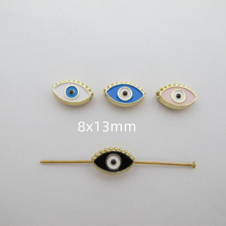 20 pcs Perles oeil émaillé En Métal