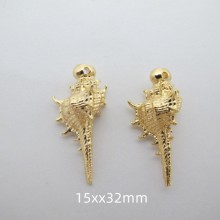 10 pcs pendentif conque Doré à l'or fin