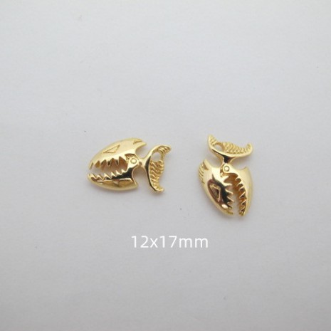 10 pcs pendentif requin Doré à l'or fin