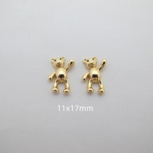 10 pcs pendentif ours Doré à l'or fin