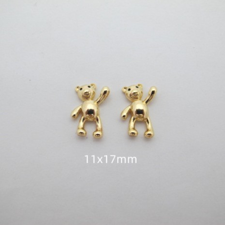 10 pcs pendentif ours Doré à l'or fin