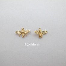 10 pcs bees pendant gold plated