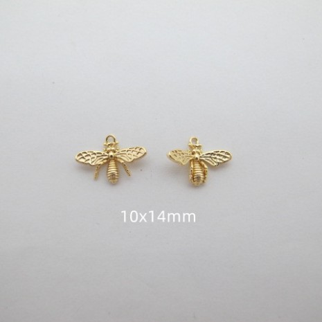 10 pcs pendentif Abeilles Doré à l'or fin