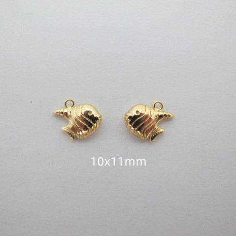 10 pcs pendentif poissons Doré à l'or fin