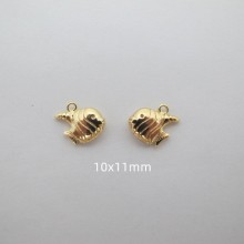 10 pcs fish pendant gold plated