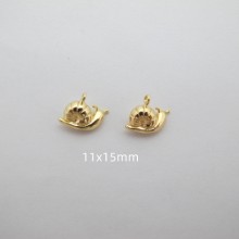 10 pcs Snail pendants Gold-plated