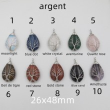 pendants tree of life semi-precious stone x 1pcs