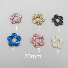 20 pcs sequined flowers leatherette