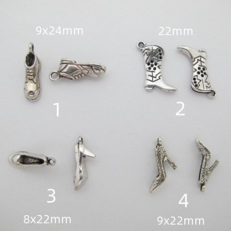 Metal shoe charms