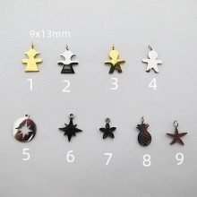 10 pcs pendentif acier inoxydable