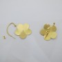 Boucles D'oreilles Fleur Dorée en Acier Inoxydable