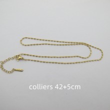 colliers grain de riz 2x3mm acier inoxydable