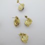 stud earrings 17x19mm stainless steel gold plated