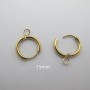 10 pcs Smooth 15mm hoop earrings Gold-plated stainless steel