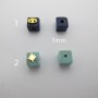 4 pcs perles pierre cube 7x7 mm en acier inoix