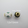 2 pcs enamelled beads stainless steel eye