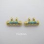 2 pcs Pendant Amulet stone gold stainless steel