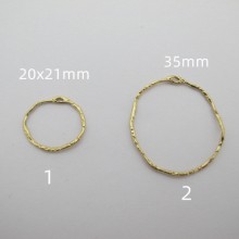 2 pcs Irregular circles stainless steel gold