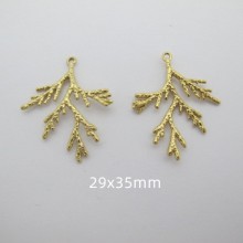 2 pcs Coral stainless steel gold pendant