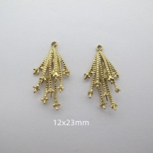 2 pcs Stainless steel pendant, gold-plated