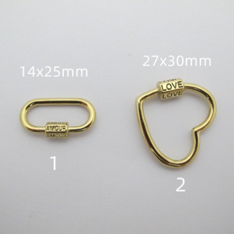 2 pcs gold-plated stainless steel connectors