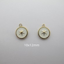 4 pcs enamelled stainless steel charm pendant