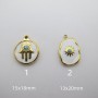 4 pcs pendentifs émaillés en acier inoxydabl