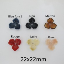 20 Pcs Pendentifs Pétale De Fleur En Acryliques 22x22mm