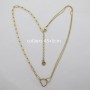 ball and rectangle necklaces with stainless steel core