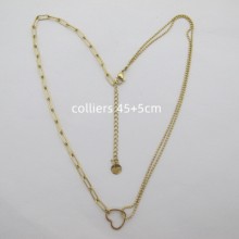 ball and rectangle necklaces with stainless steel core