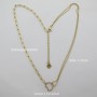 ball and rectangle necklaces with stainless steel core