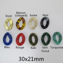 50 Pcs Anneaux De Liaison En Acrylique 30x21mm