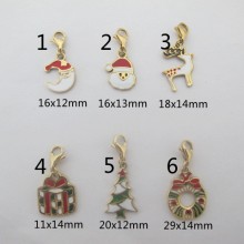 2 Pcs Charms Collection de Noël en Acier Inoxydable