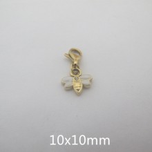 2 Pcs Enamelled Bee Charms in stainless steel