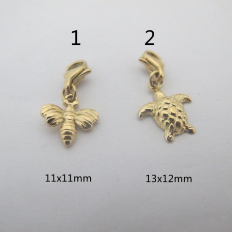 2 Pcs Charms Petit Animal en Acier Inoxydable